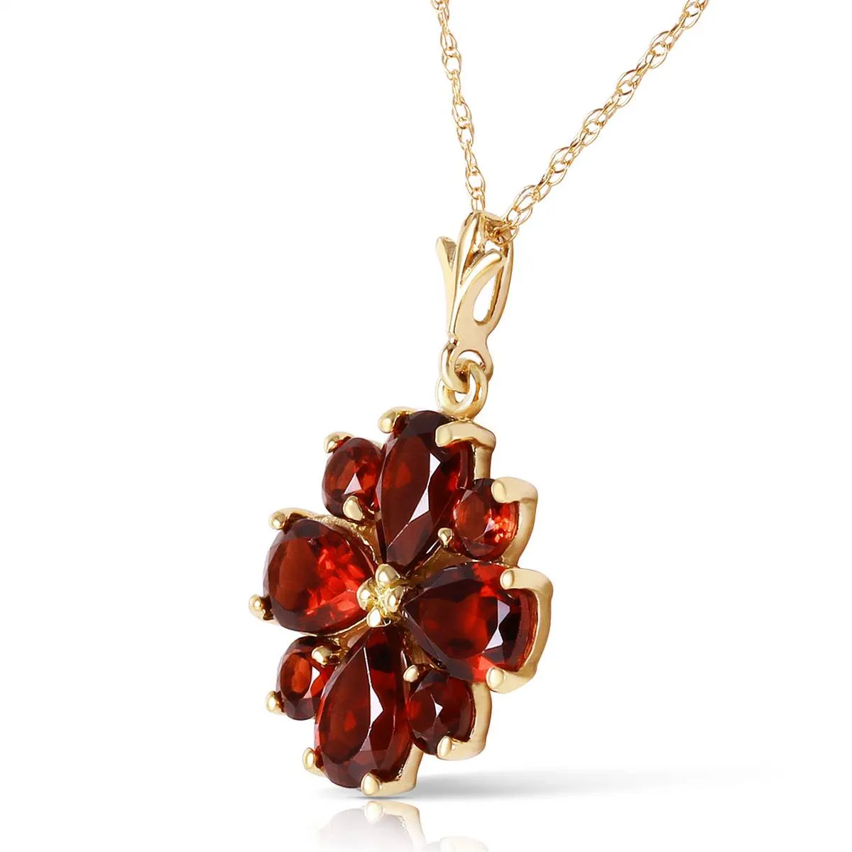 2.43 Carat 14K Solid Yellow Gold Balladeer Garnet Necklace
