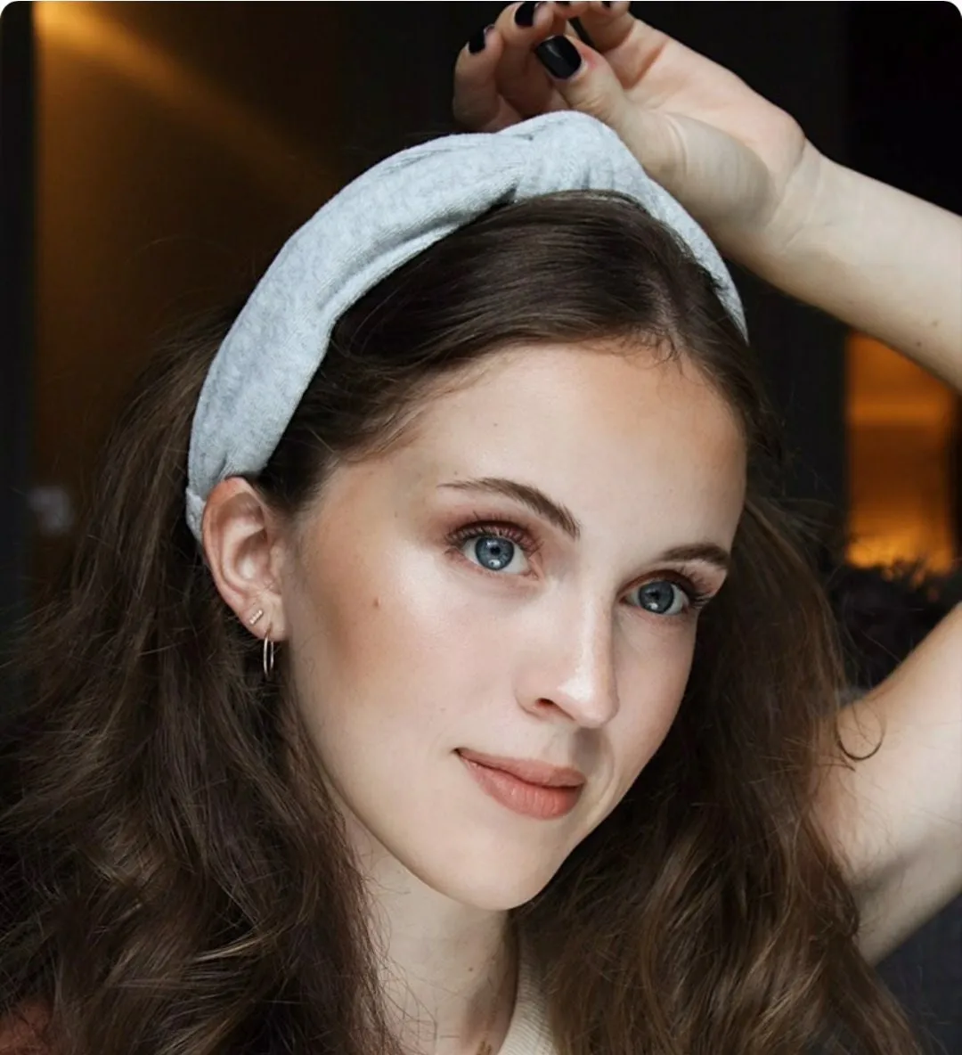 terry cloth top knot headband cozy fashion hairband for women