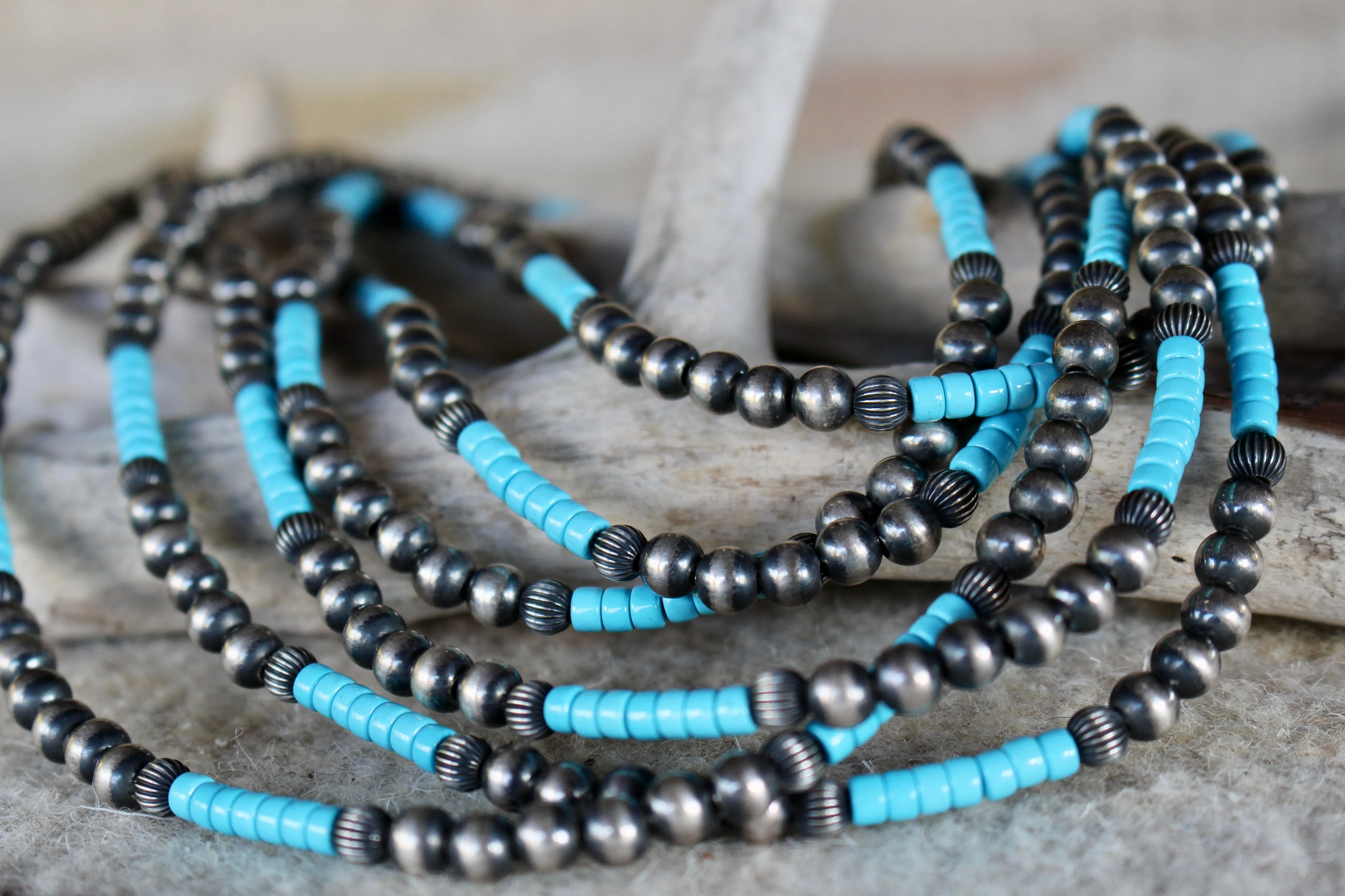 Turquoise and Navajo Pearl Necklace